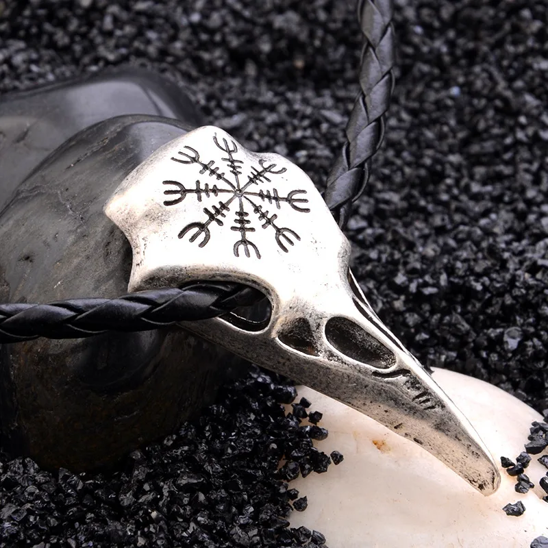 DoreenBeads, цинковый сплав, античное серебро, голова вороны, Череп, подвески, черное ожерелье, модные ювелирные изделия, креативный подарок, 1 шт