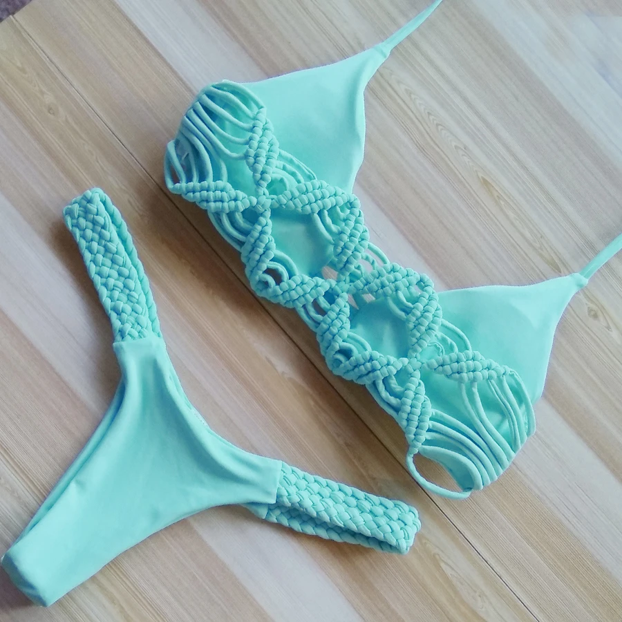 Veicool купальники женские 2019 горячие сексуальные плетеные бикини со шнурками набор