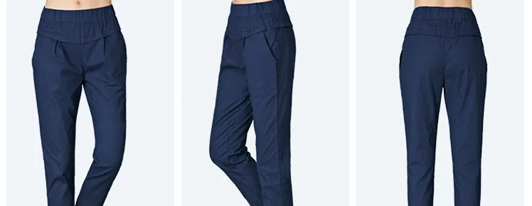 Женские хлопковые брюки-Капри Однотонные эластичные брюки-карандаш со средней