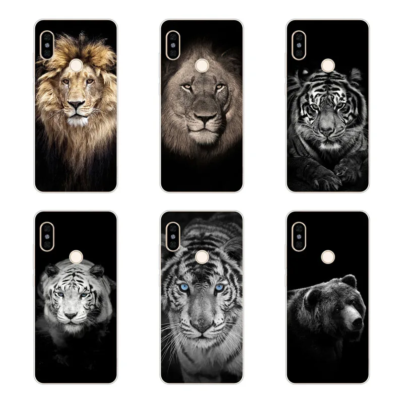 xiaomi redmi note 5 pro Case Silicon Tigers and lions Painting Soft TPU Back Cover for Protect Phone cases |