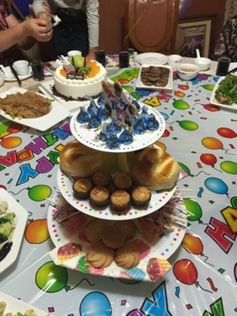 Новая мультяшная куртка для возраста 3 яруса бумаги кекс стенд ребенок душ