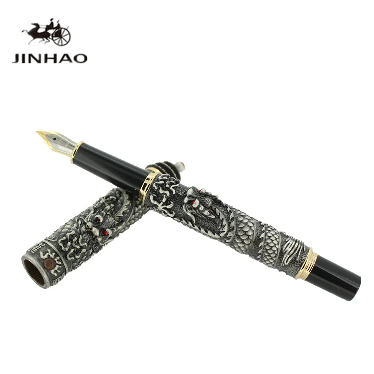 JinHao ювелирное изделие с двойным драконом роскошная перьевая ручка винтажная