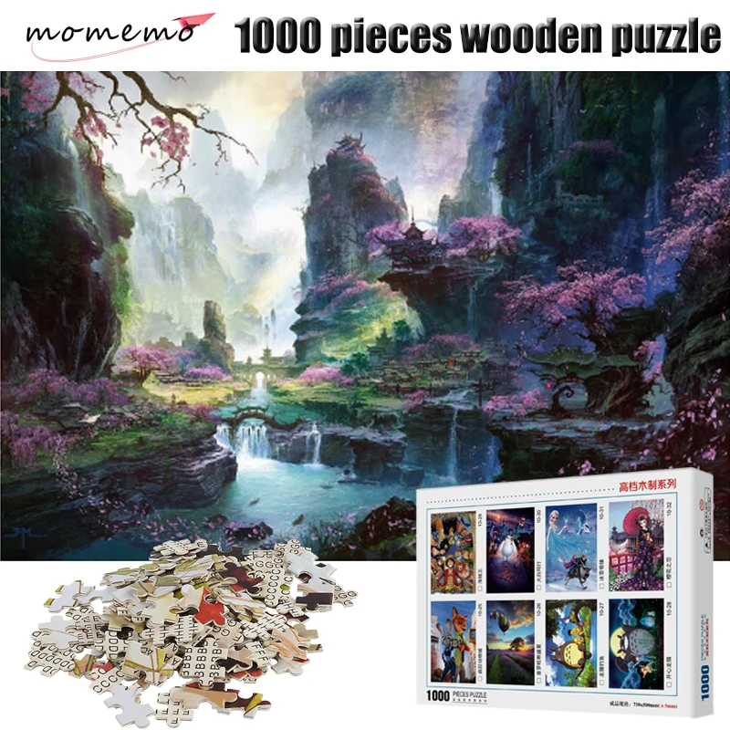 MOMEMO 50 см* 75 см горный 1000 штук деревянный пазл взрослые пейзажные Фигурки игрушки для сборки головоломки 1000 штук головоломка игра игрушки
