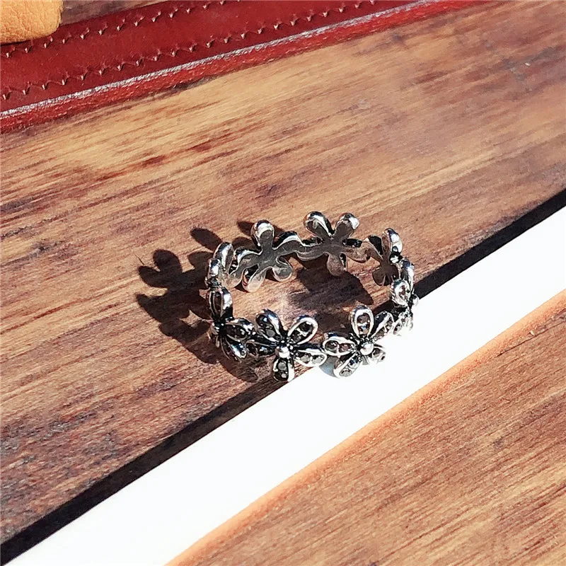 K's Gadgets Vintage Flower Silver Plated Rings For Women Rhinestone Cubic Zirconia Hand Open Finger Ring Party Jewelry Anillos |