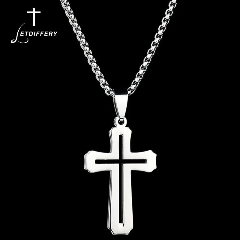 Простые полые ожерелья цепочки из нержавеющей стали католические церковные