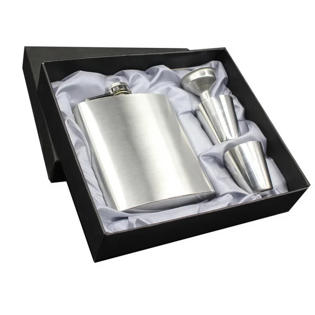 by dhl 100set high quality 7oz Luxury Stainless Steel Hip Flask Personalized Whiskey Drink Mug with a Box | Дом и сад