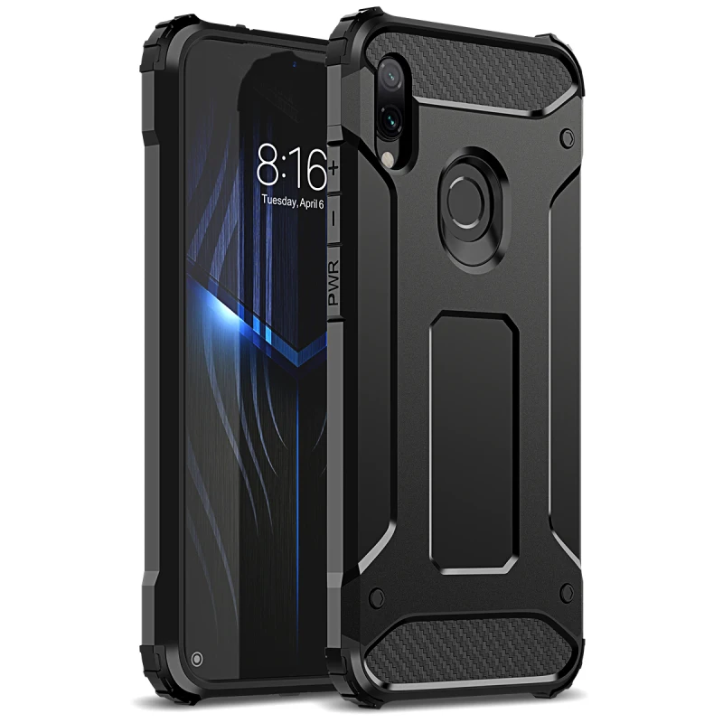 2 в 1 Жесткий ПК чехол для Xiaomi Redmi Note 7 Чехол двойная защита ударопрочный бампер Note7