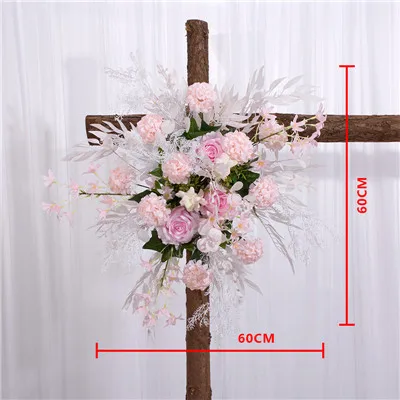 light pink Искусственный дорога ведущий цветок Свадебный фон доска угловой цветок Свадебный Цветочный декоративная арка цветок центральный ряд - Цвет: light pink