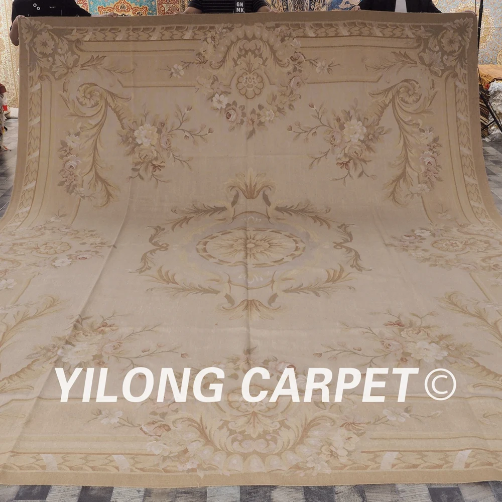 Yilong 11 'x 14' плоский плетеный индивидуальный роскошный новый белый ковер ручной