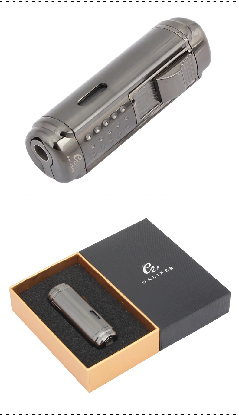 COHIBA металлическая зажигалка для сигар 4 красный фонарь для струи пламени многоразовая ветрозащитная газовая зажигалка для сигарет