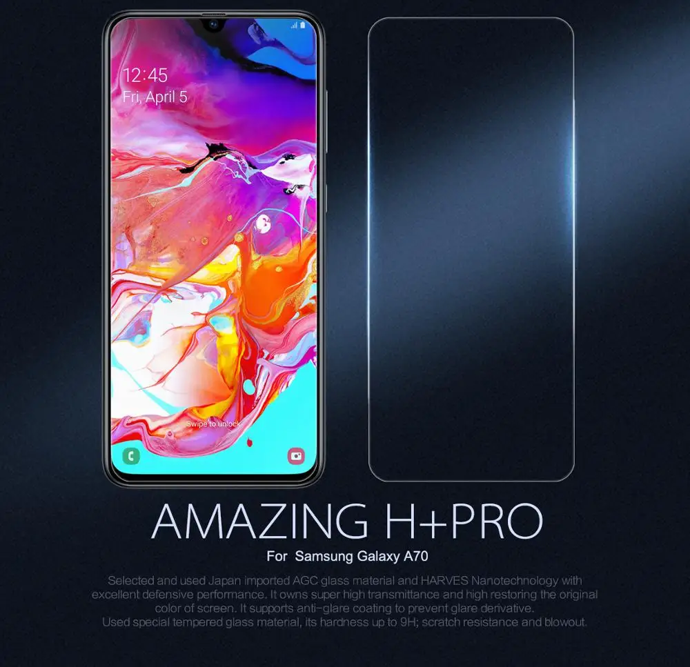 Закаленное стекло Nillkin пленка для samsung Galaxy A70 Amazing H+ Pro H Nano анти-взрыв 9H жесткий защитный экран протектор