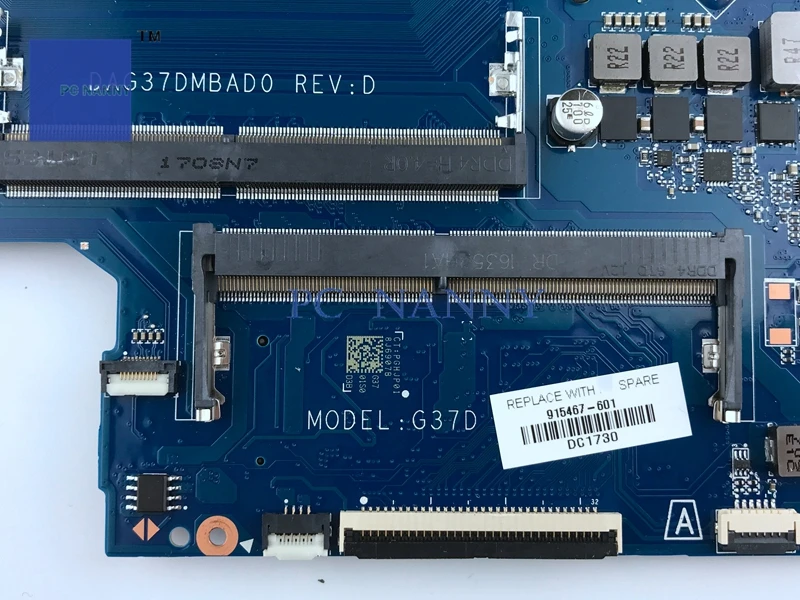 Материнская плата PCNANNY 915467-601 G37D DAG37DMBAD0 для HP PAVILION 17-AB 17-W series 17-AB292MS 1050 4 Гб |