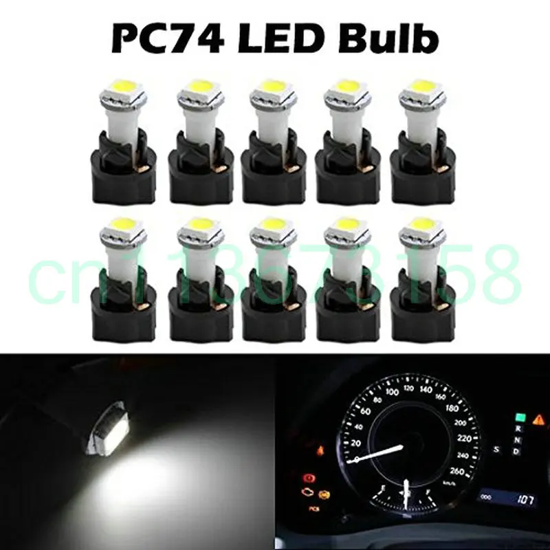 10x Белый PC74 Twist Socket T5 Wedge 37 70 1-SMD 5050 светодиодный приборная панель кластерный