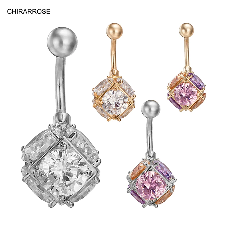 CHIRARROSE посеребренный магический шар CZ Ювелирные изделия для тела золотого цвета