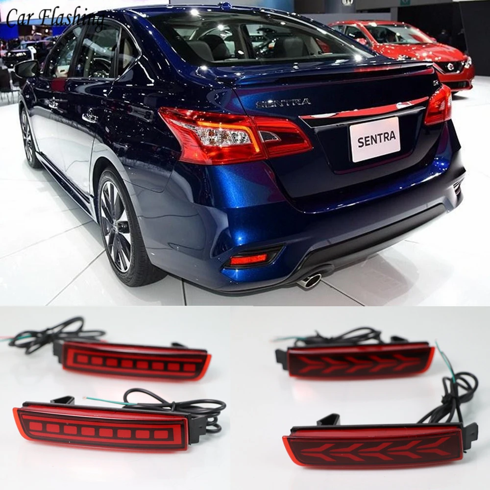 Автомобильная проблесковая 2 шт. для Nissan Sentra Sylphy 2012 2013 Автомобильный светодиодный задний противотуманный фонарь стоп-сигнал светильник заднего бампера лампы