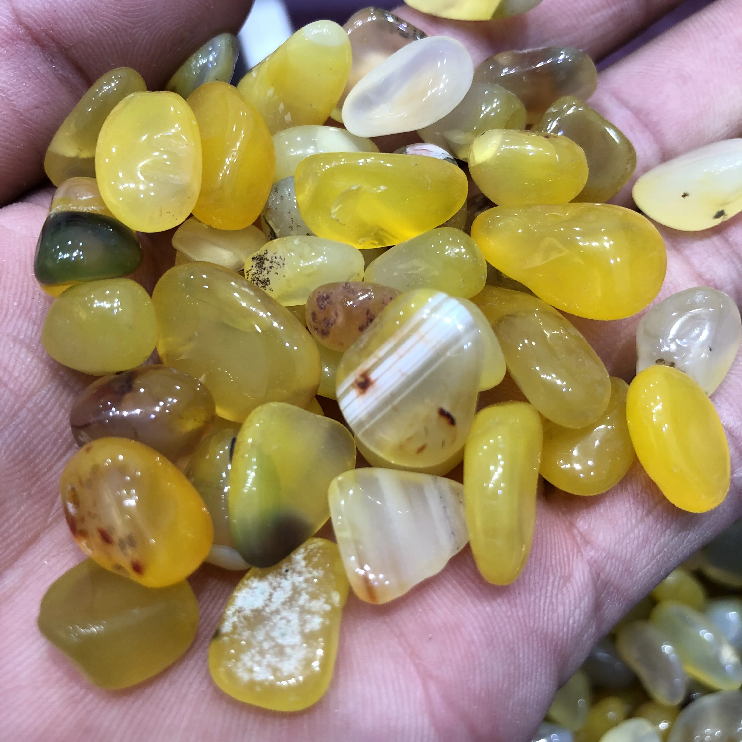 

Natural yellow agate crystal gem polished lucky stone powerful natural gem