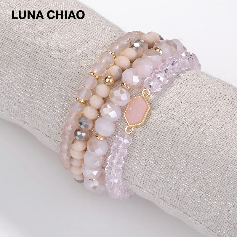 Браслет LUNA CHIAO 6 цветов растягивающийся браслет из бисера с кристаллами|Плетеные