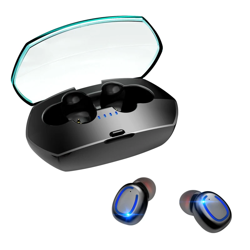 Black with Box Bluetooth наушники Bleuthoot 5,0, беспроводные наушники, Tws, спортивные наушники, свободные руки, наушники, наушники, гарнитура с микрофоном - Цвет: Black with Box