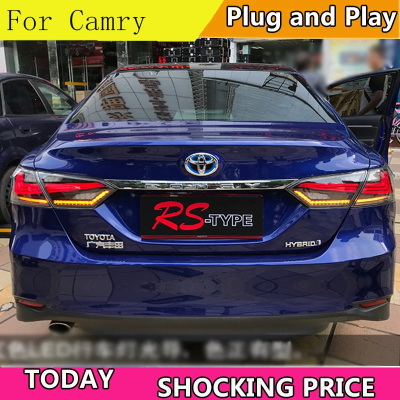 Автомобильный Стайлинг для 2018 Toyota Camry задние фонари светодиодная задняя фара DRL +