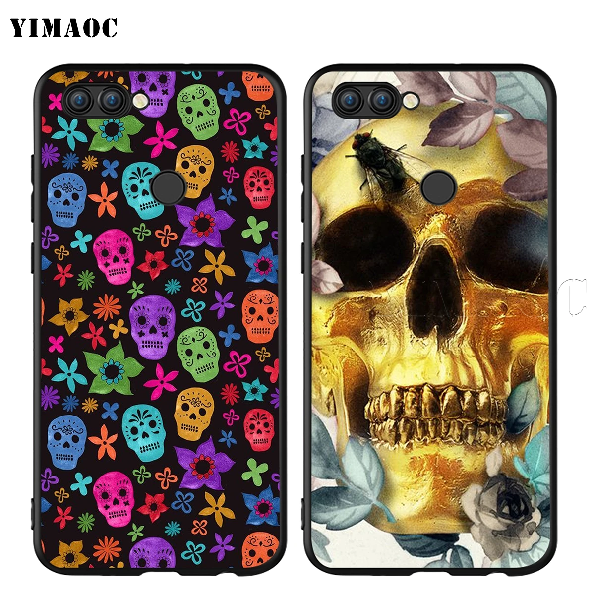 Силиконовый чехол YIMAOC с цветочным принтом сахарного черепа для huawei mate 10 P8 P9 P10 P20 Lite Pro P Y7 Y9 Smart Mini