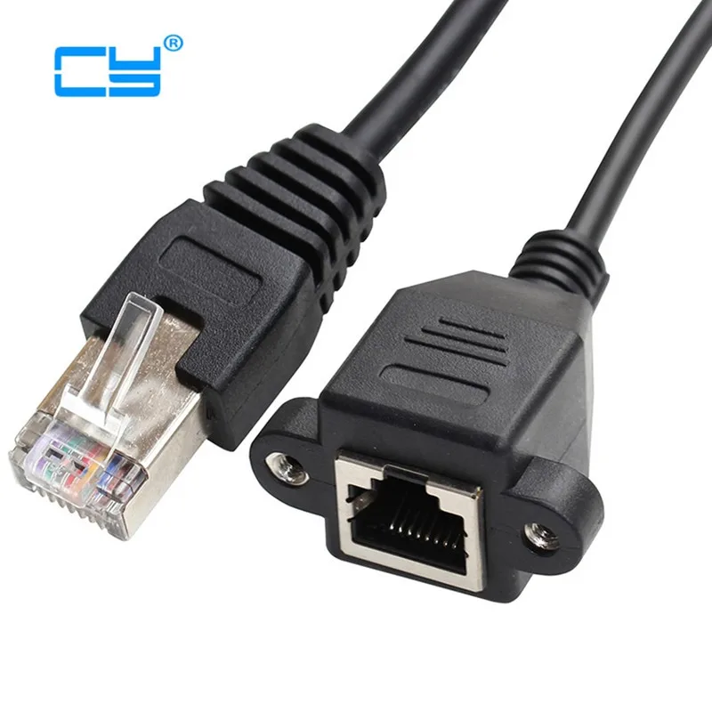 

RJ45 Cable Male to Female Screw Panel Mount Ethernet LAN Network Extension Cable 30cm 1FT 60cm 2FT 100cm 3FT 150cm 300cm