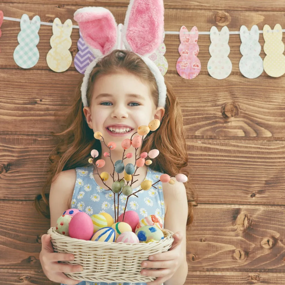 FunPa 3 шт. пасхальное яйцо дерево Декор творческие ветки с рисунком яиц пасхальные