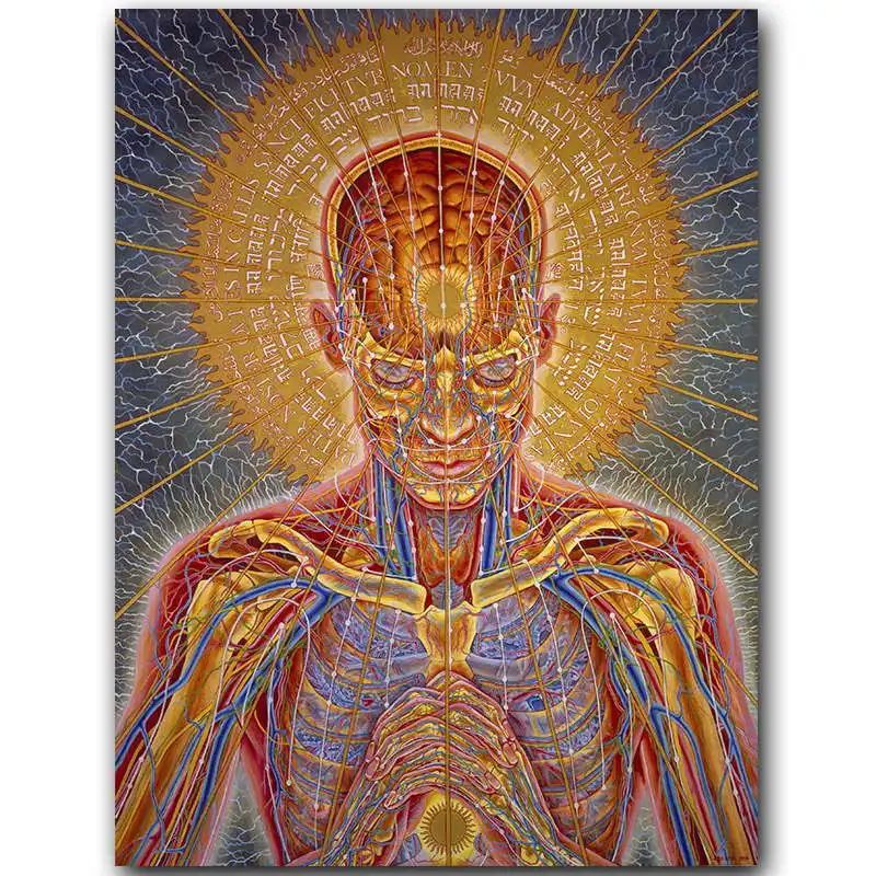 

Alex Grey Oversoul Trippy Psychedelic Abstract Silk poster Decorative Wall painting 24x36inch 03