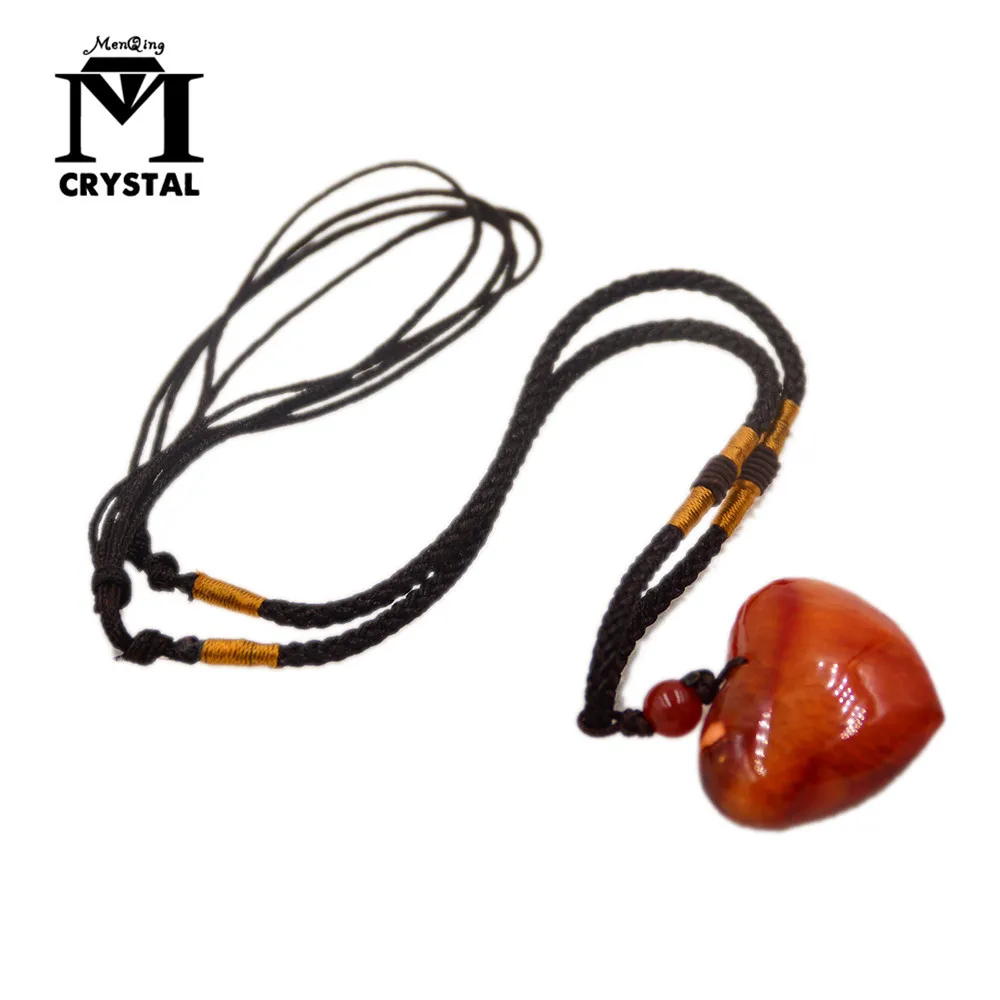 Ожерелье из натурального красного агата кулоны любовь Кристальные драгоценные