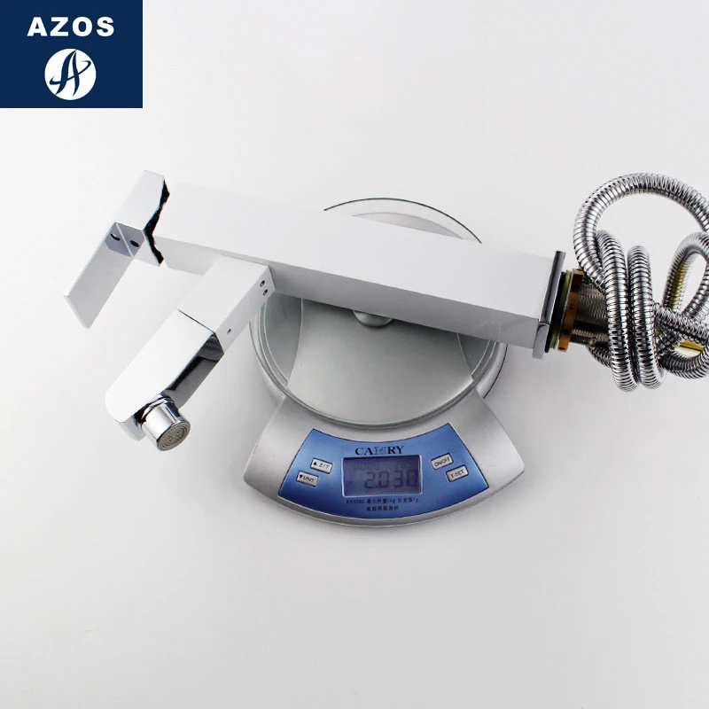 Azos кран для умывальника выдвижной умывальник латунный Белый Переключатель