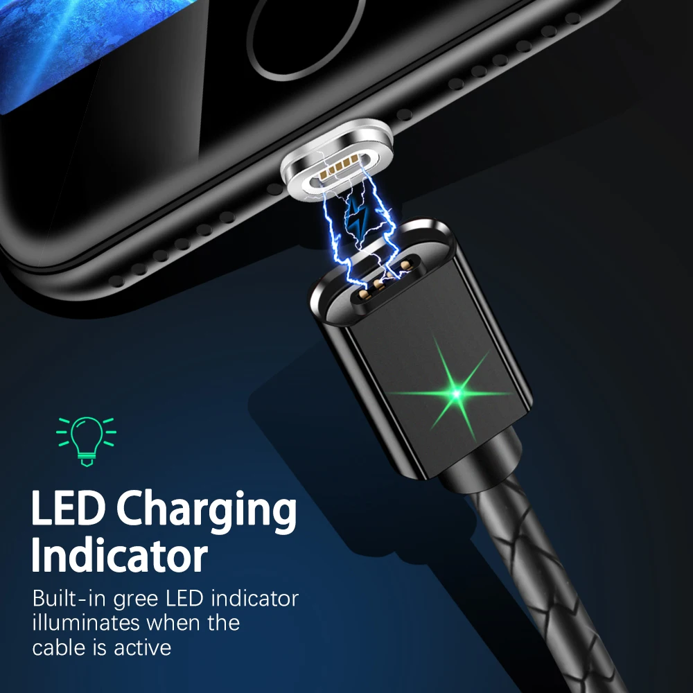 Магнитный usb-кабель Олаф для iphone XS Max 3A, быстрая зарядка, 1 м, 2 м, кабель Micro USB type-C для samsung, Xiaomi, магнитное зарядное устройство