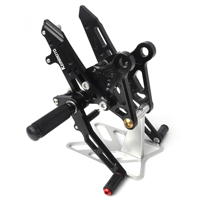 KEMiMOTO аксессуары для мотоциклов HONDA Grom MSX 125 MSX125 2013 подножки с ЧПУ Регулируемые Задние подножки - Цвет: Black