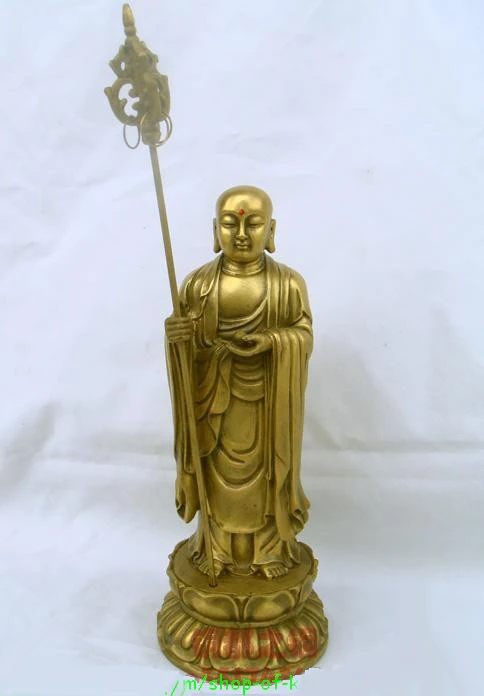 Хороший Китайский Бронзовый Ksitigarbha статуя бодхисаттвы 9 &quotH Ретро завод магазины