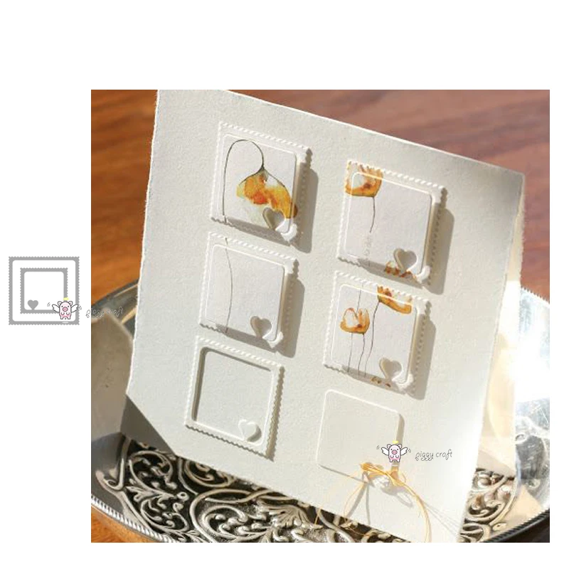 Mmao Crafts Metal Steel Cutting Dies New 2Pcs Love square frame Stencil For DIY Scrapbooking Paper/photo Cards Embossing | Дом и сад