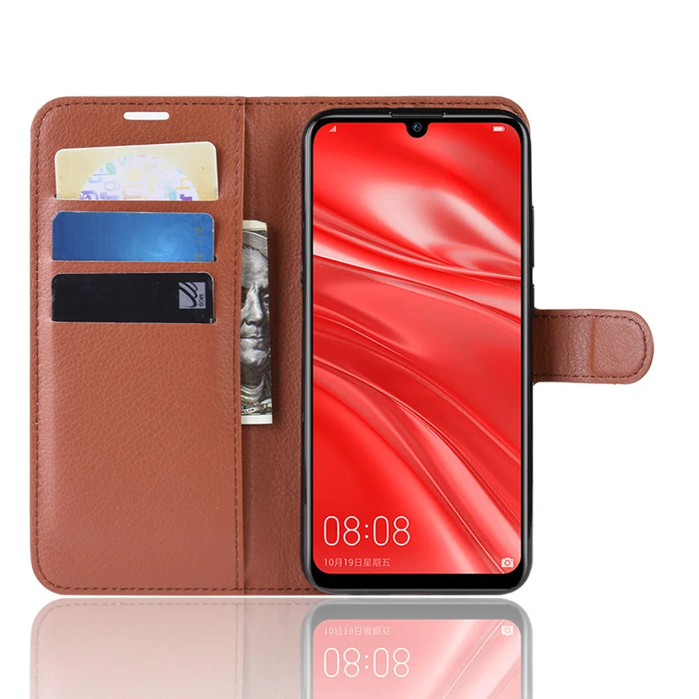 Кожаный чехол книжка для Huawei P Smart Plus 2019 высокое качество с подставкой|Бамперы| |