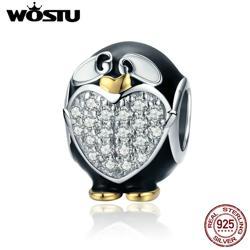 WOSTU Аутентичные 100% стерлингового серебра 925 восхитительный Дельфин прозрачный CZ