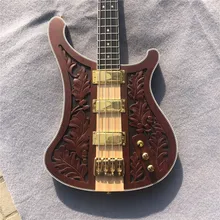 Kaiyun фабрика на заказ Rickenback 4 струнная бас-гитара. Ricken4003 весь корпус красивый резной бас. реальное фото