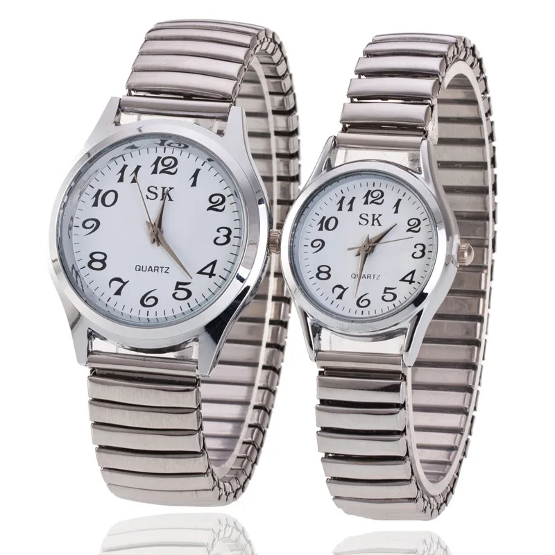 Мужские, женские наручные часы, пара, гибкий эластичный ремешок, кварцевые часы, мужские и женские наручные часы, простые повседневные часы