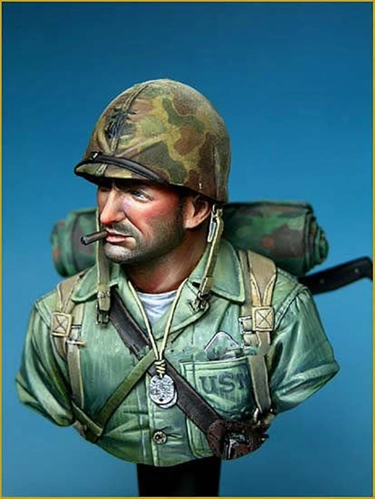 

1/10 Resin Bust model kit WWII Armored Division war movie Unpainted X51