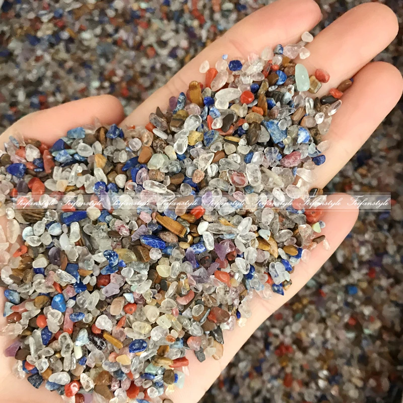 50 г 4 размера натуральный разноцветный кварцевый полированный кристалл гравий
