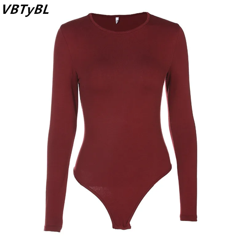 VBTyBL Solid Basic Body feminino Long Sleeve Bodycon Sexy Bodysuit Cotton One Piece Skinny Jumpsuit Women 2018 Casual Overall | Женская