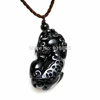aaaa natural obsidian pi xiu pendant black crystal obsidian pendant fashion jewelry wholesale
