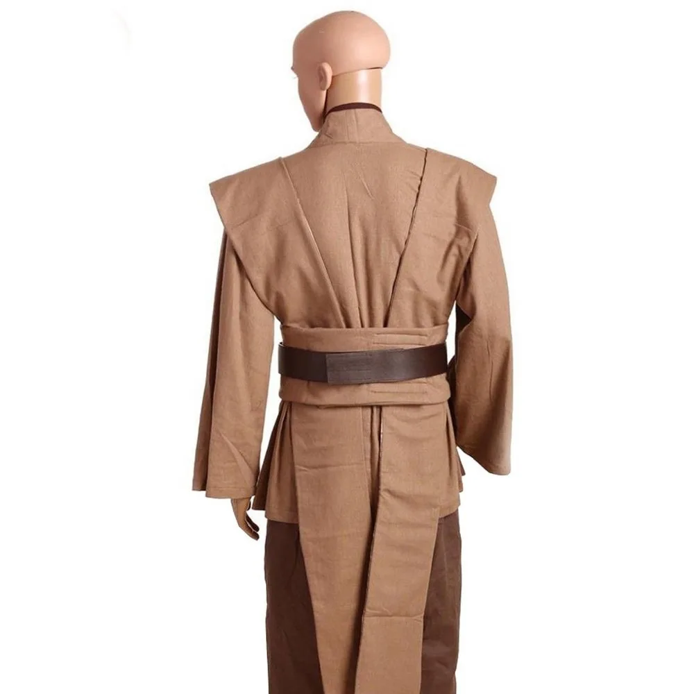 

Star Cosplay Obi-Wan Kenobi Tunic Jedi Knight Hooded Robe Cloack Whole Set Cosplay Costume Brown Version Halloween Plus