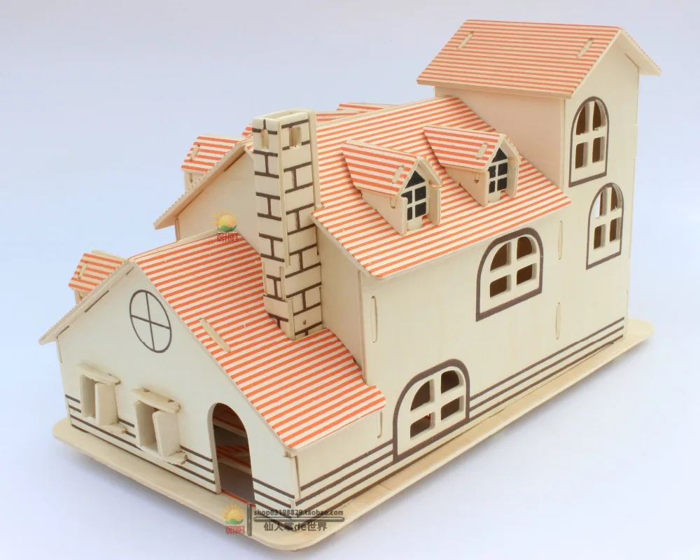 Большой DIY игрушка кукольный дом 3d маленькие Развивающие детские подарочные игры собрать деревянное здание паром модель деревянные детские игрушки головоломки