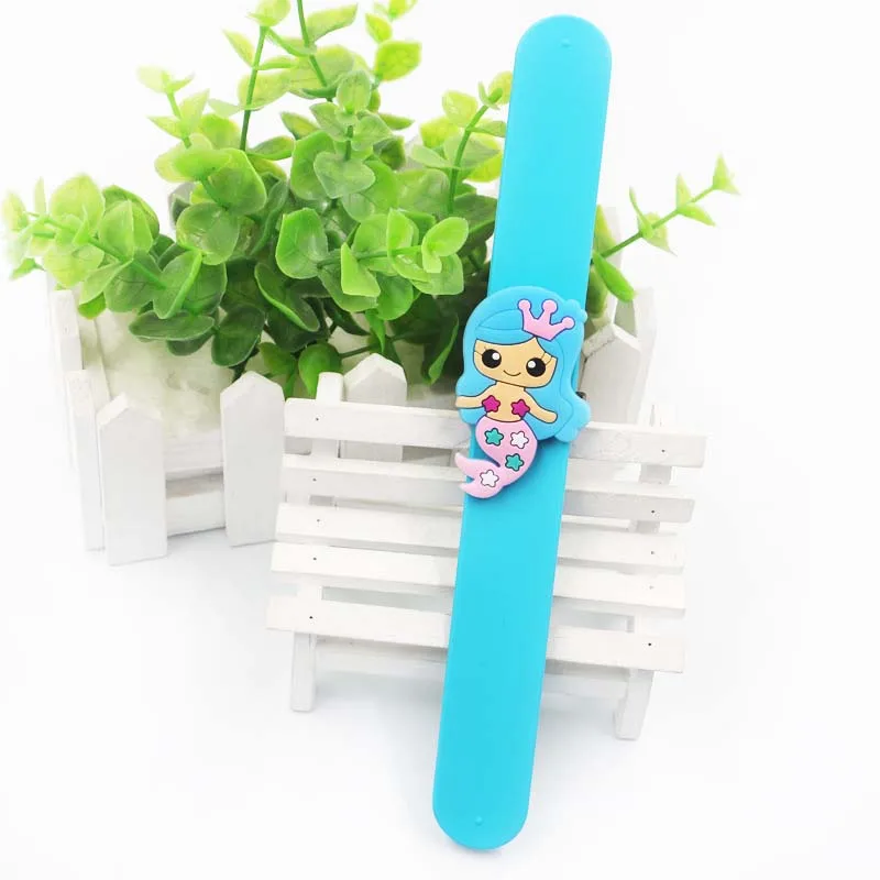 1pc patting circle 1 Вечерние браслеты Русалочки с защелкой силиконовый браслет подарок на день рождения для детей Девочка Русалка забавная игрушка - Цвет: 1pc patting circle 1