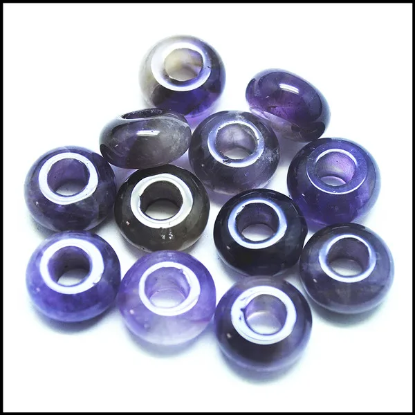 Amethyst 5 шт./лот натуральный драгоценный камень Бусины Европейский голубой камень Малахит, опал содалит Сердолик желтый тигровый глаз аксессуары из оникса - Цвет: Amethyst