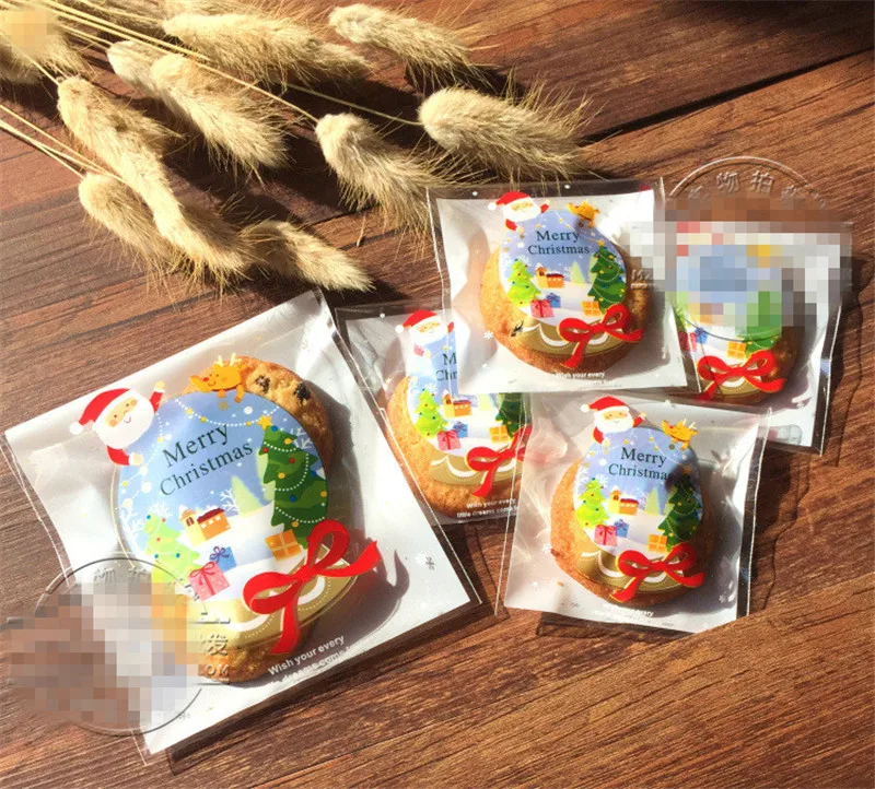 200 шт Рождество Новый год печенье самоклеющиеся мультфильм снеговик узор синий