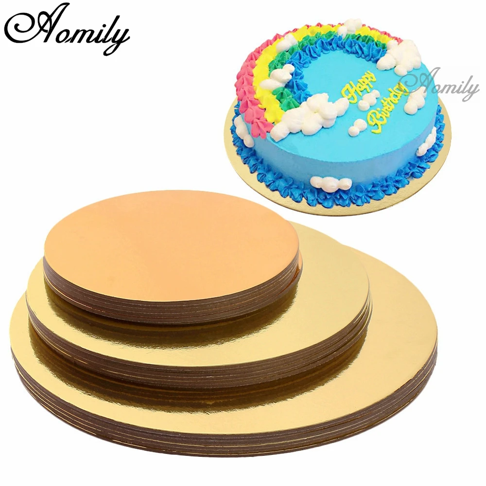 

Aomily 18pcs/Set 6/8/10 inch Gold/Silvery Round Mousse Cake Boards Paper Cupcake Dessert Displays Tray Wedding Cake Pastry Kit
