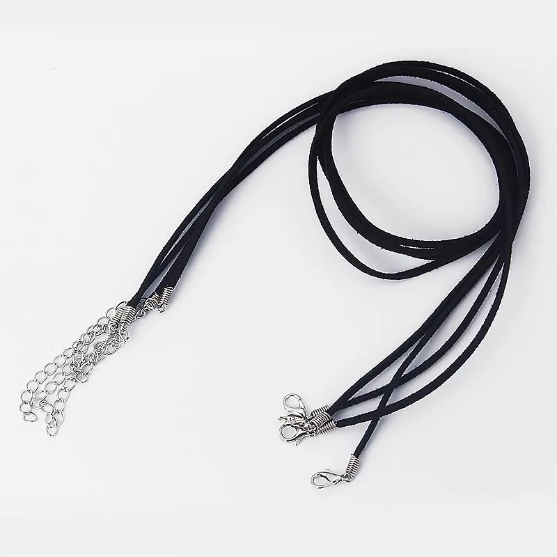 Black silver 10 шт./лот, хаки/черный, ручная работа, замша, бархат, кожа, ожерелье с золотой/серебряной застежкой - Окраска металла: Black silver