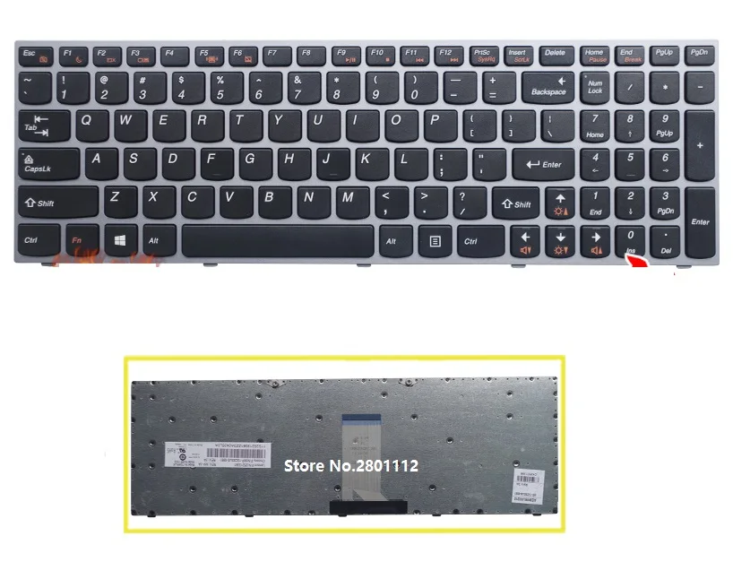 

SSEA New Laptop US Keyboard For IBM Lenovo B5400 B5400A M5400 M5400AT Keyboard silver frame