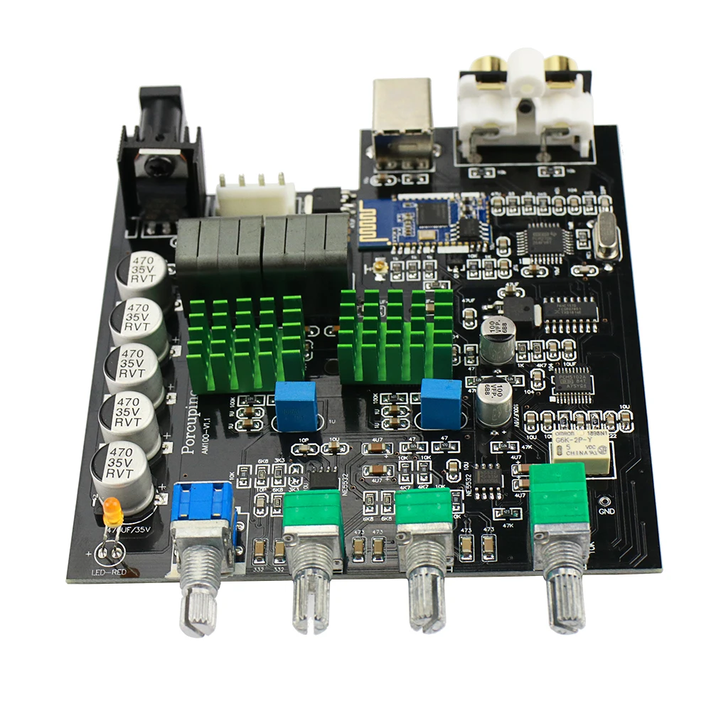 GHXAMP TPA3116 Bluetooth 5,0 цифровой усилитель мощности плата USB декодирования PCM5102A сабвуфер со звуковой картой 100 Вт* 2